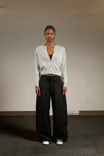 Ledger Pleated Pants, Black