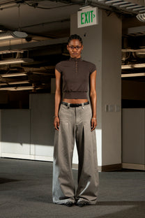 Ledger Pleated Pants, Grey
